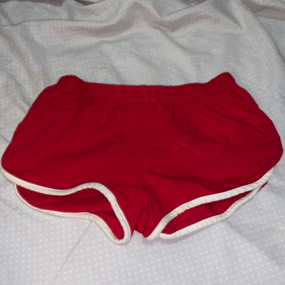 Red stretchy shorts